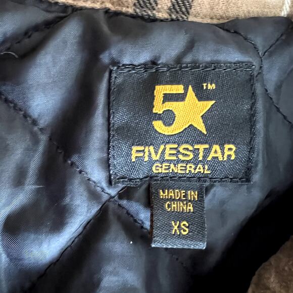 Fivestar General Flannel Jacket Shacket Women XS Plaid BROWN Retro Cozy Winter - Picture 4 of 14